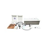 Chiuveta bucatarie otel inoxidabil cu doua baterii, functie cascada, spalator pahare, dozator sapun, scurgator, tava, tocator si accesorii scurgere incluse, 75x46x23.5cm Cod: DISPK13