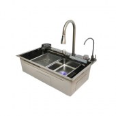 Chiuveta inox 75x46 cu 2 baterii DISMT03
