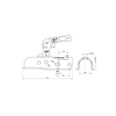 Cupla remorca 1700 kg pentru ax rotund 50 mm Cod: ZSK-1700D
