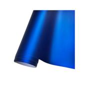 Folie auto PET Premium albastru satinat crom mat pentru colantare caroserie cu tehnologie anti-bule 1m x 1.52m Cod: SP318D