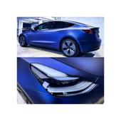 Folie auto PET Premium albastru satinat crom mat pentru colantare caroserie cu tehnologie anti-bule 1m x 1.52m Cod: SP318D