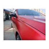 Folie auto PET Premium rosu satinat crom mat pentru colantare caroserie cu tehnologie anti-bule 16m x 1.52m Cod: SP308D