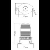 Girofar omologat U.E. cu 24 SMD 5730 12-24V lumina portocalie. COD:ART-HD005