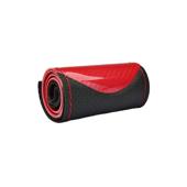Husa volan auto cu ac si ata piele perforata rosu si carbon cusatura rosie Premium marime M 38 cm Cod: LUXFST02