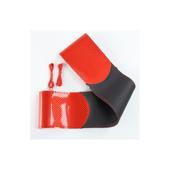 Husa volan auto cu ac si ata piele perforata rosu si carbon cusatura rosie Premium marime M 38 cm Cod: LUXFST02