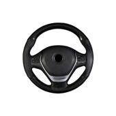 Husa volan auto imitatie piele si carbon cu ac si ata negru marime M 37-38 cm Cod: WK-1012
