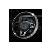Husa volan auto negru cu strasuri argintii decorative marime M 37-39 cm Cod: FX96