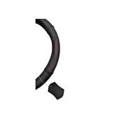 Husa volan auto piele naturala perforata negru cu rosu marime M 37-38 cm Cod: K432