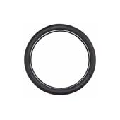 Husa volan auto M 37-38cm piele perforata negru cusatura rosie   Cod: 1319