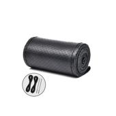Husa volan auto 2XL 45cm piele perforata premium cu ac si ata negru Cod: LUXFST01
