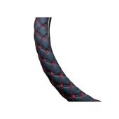 Husa volan imitatie piele marime M negru cu cusatura rosie Cod: C203