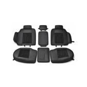 Huse auto universale Premium 9D negre imitatie piele material tip Alcantara Cod: HNG3019-9D-1