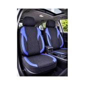 Huse scaune auto universale Premium fractionate fata spate negre cu albastru compatibile dimensiuni standard Cod: HNG1101-2