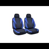 Huse scaune auto universale Premium fractionate fata spate negre cu albastru compatibile dimensiuni standard Cod: HNG1101-2