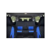 Huse scaune auto universale Premium fractionate fata spate negre cu albastru compatibile dimensiuni standard Cod: HNG1101-2