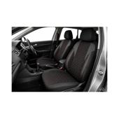 Huse auto universale Premium fractionate fata spate negre cu cusaturi rosii compatibile dimensiuni standard Cod: HNG1101-4