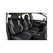 Huse auto universale Premium fractionate fata spate negre cu gri antracit compatibile dimensiuni standard Cod: HNG1101-6