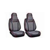 Huse scaune auto universale fractionate 9D  Premium fata si spate negru cusatura rosie Cod: HNG1407-5
