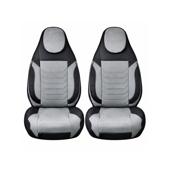 Huse scaune auto universale fractionate Premium cu tetiera fata incorporata negru cu gri Cod: HNG-C509-2
