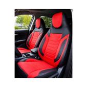 Huse scaune auto universale fractionate Premium cu tetiera fata incorporata negru cu rosu  Cod: HNG-C509-3