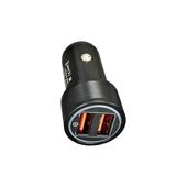 Incarcator auto 4.8A 25W cu 2 porturi USB fast si cablu 3 in 1 MicroUSB Lightning Type C compatibil 12V 24V Cod: PG-283