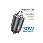 Incarcator auto mini Quick Charge QC4.0 100W si PD30W USB metal compatibil 12V 24V Cod: A088