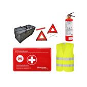 Kit siguranta auto complet trusa cutie rosie DIN 13164-2022 vesta 2 triunghiuri geanta stingator A58