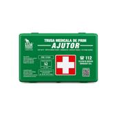 Kit siguranta auto complet trusa cutie verde omologata RAR 2 triunghiuri vesta geanta stingator Runkit