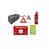 Kit siguranta auto complet trusa tip borseta omologata RAR  2 triunghiuri stingator Runkit  vesta geanta