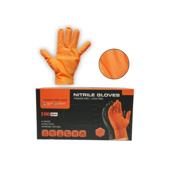 Manusi nitril portocalii nepudrate diamond grip marimea S 100 bucati Cod: BK90033