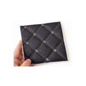 Material imitatie piele matlasata tapiterie romb negru cusatura gri  auto si casa Cod: Y01NG