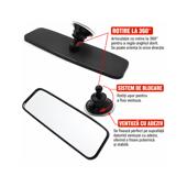 Oglinda retrovizoare interioara auto universala 24 x 6 cm cu ventuza si reglaj 360 grade Cod: AC-1488A