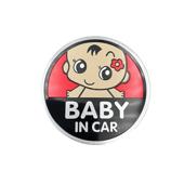 Ornament Baby in Car auto fundal rosu 13x13cm Cod: TS-121