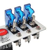 Panou cu 3 intrerupatoare ,buton pornire cu releu si  cablaj  Cod: RACING 1210105/3