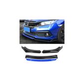 Prelungire bara fata universala spoiler auto negru lucios cu albastru 175 cm din ABS flexibil 4 piese  Cod: SP1005-3