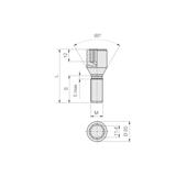 Prezoane pentru jante cu cap ingropat chei imbus M14x1,5 mm, lungime 28mm, cu con drept Cod: B402