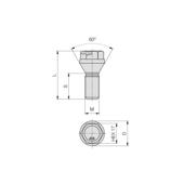Prezon janta auto M12x1.5 26mm cap scurt cap cheie 17 con drept Cod: B203