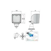 Proiector lucru auto 100x100 mm LKR5 Wesem 12V 24V IP66 Cod: 26365