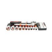 Set chei tubulare 12 piese 10-24 mm cu clichet 3/8 inch si prelungitor 150 mm Breckner Germany Cod: BK92499