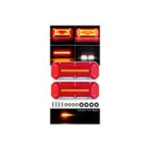 Set lampa LED  Stanga si Dreapta cu efect de neon și semnalizare intermitentă dinamică, cu 5 funcții, 12-24V, 345mm X 130mm Cod:  ST0223