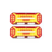 Set lampa LED  Stanga si Dreapta cu efect de neon și semnalizare intermitentă dinamică, cu 5 funcții, 12-24V, 345mm X 130mm Cod:  ST0223