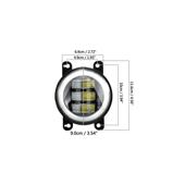 Set proiectoare  LED auto 30W 6500LM cu angel eyes alb rece galben 12V 24V 3.5 inch Cod: ZC-FOGY1