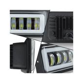 Set proiectoareLED auto 15W cu angel eyes DRL alb sau galben 12V 24V Cod: HH-LD4