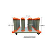 Stand de depozitare pentru role folie/autocolant, capacitate 16 role, dimensiune 57x57cm Cod: DP-1657