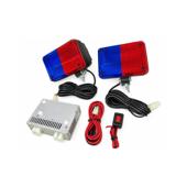 Stroboscoape auto 12V rosu-albastru set 2 bucati cu modul de comanda Cod: WF01B