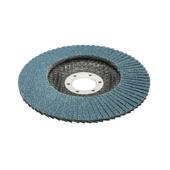 Disc lamelar abraziv cu zirconiu pentru taiat si polizat metal, inox P120, 125mm  Cod: BK77201