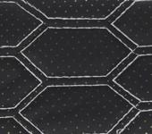 Husa protectie spate scaun organizator HEXAGON ART - Negru cusatura Rosie Y03NR