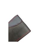 Husa volan cu ac si ata  imitatie piele si  alcantara  , marime M, culoare Negru cusatura rosie  Cod: WK-1011