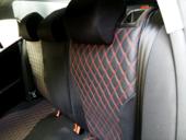 Huse auto universale 1+1 MATERIAL ROMB - Negru cusatura Rosie