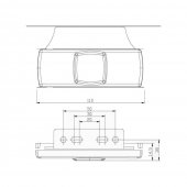Lampa LED gabarit, culoare rosu ,cu suport lateral 12/36V Cod:FT-017